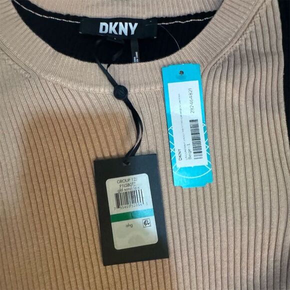 NWT DKNY Women's Pink Colorblock Long Sleeve Sweater - Picture 4 of 5